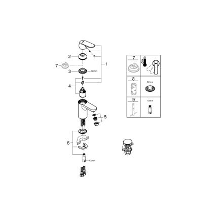 GROHE 23586000 - Waschtischarmatur GET Größe S, glänzend verchromt