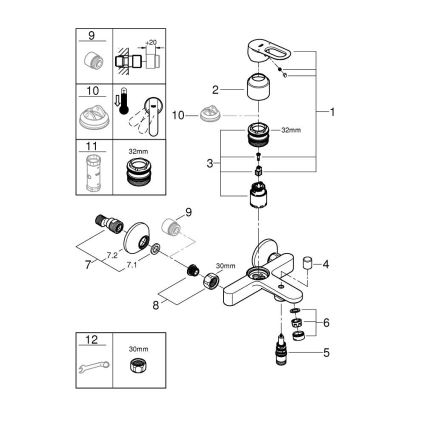 GROHE 23603000 - Badewannenarmatur BAULOOP DN 15, Hochglanz-Chrom