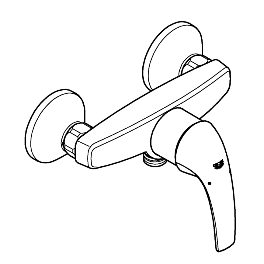 GROHE 23631000 - Duscharmatur BAUCURVE 150 mm, glänzender Chrom