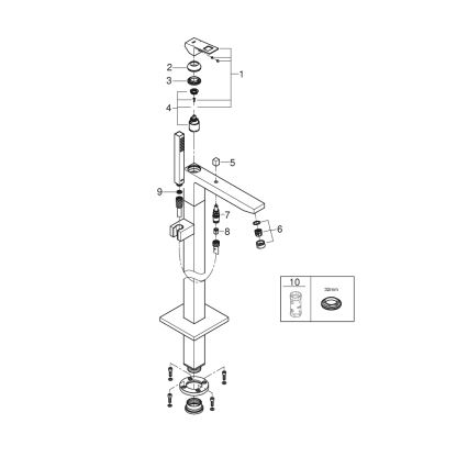 GROHE 23672001 - Badewannenarmatur EUROCUBE 298 mm Hochglanz-Chrom