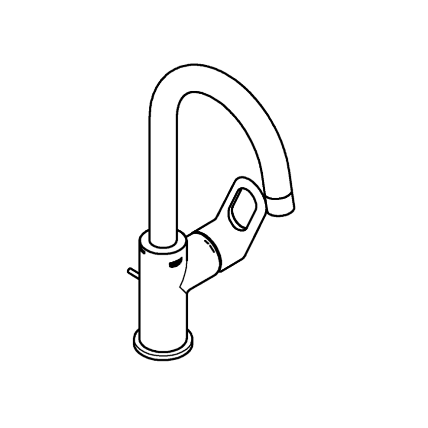 GROHE 23763000 - Waschtischarmatur BAULOOP, Größe L, glänzender Chrom