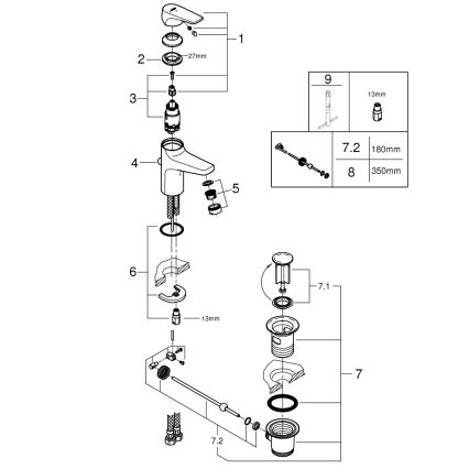 GROHE 23769000 - Waschtischarmatur START FLOW, glänzender Chrom