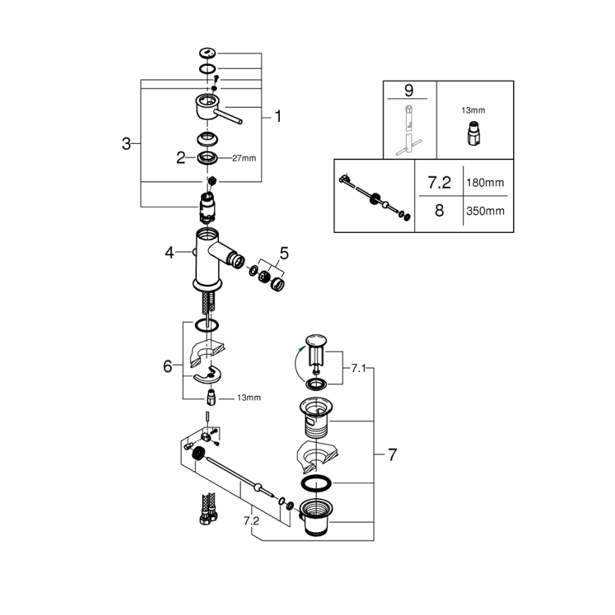 GROHE 23785000 - Bidet-Armatur START CLASSIC, glänzender Chrom