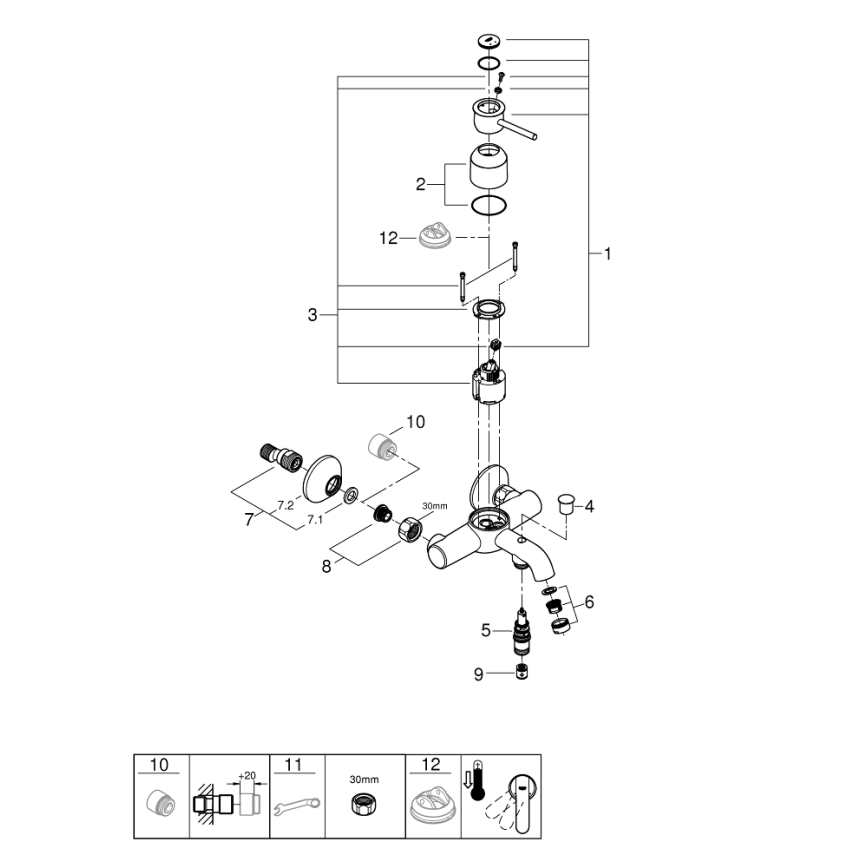 GROHE 23787000 - Wannenarmatur START CLASSIC DN 15, hochglanzverchromt