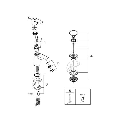 GROHE 23898001 - Waschtischarmatur START EDGE, glänzender Chrom