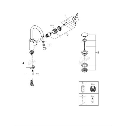 GROHE 23933001 - Waschtischarmatur EUROSMART COSMOPOLITAN Größe L Chrom
