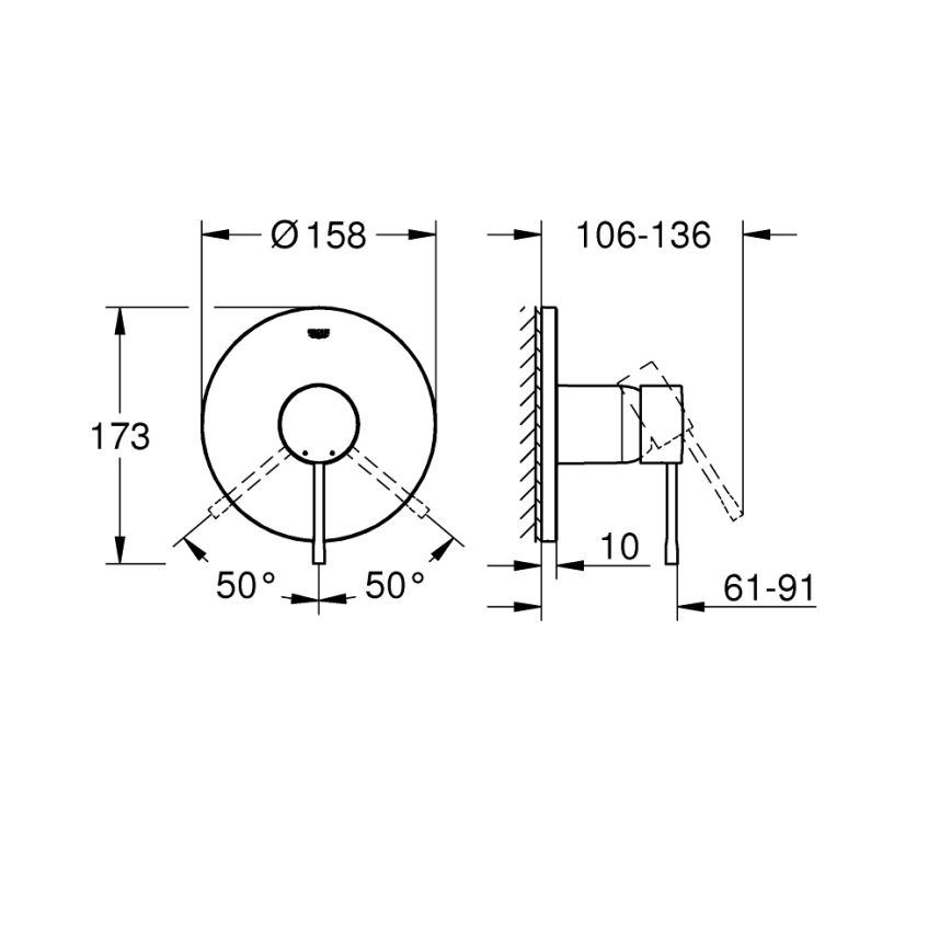 GROHE 24057GN1 - Duscharmatur ESSENCE gebürstetes Gold