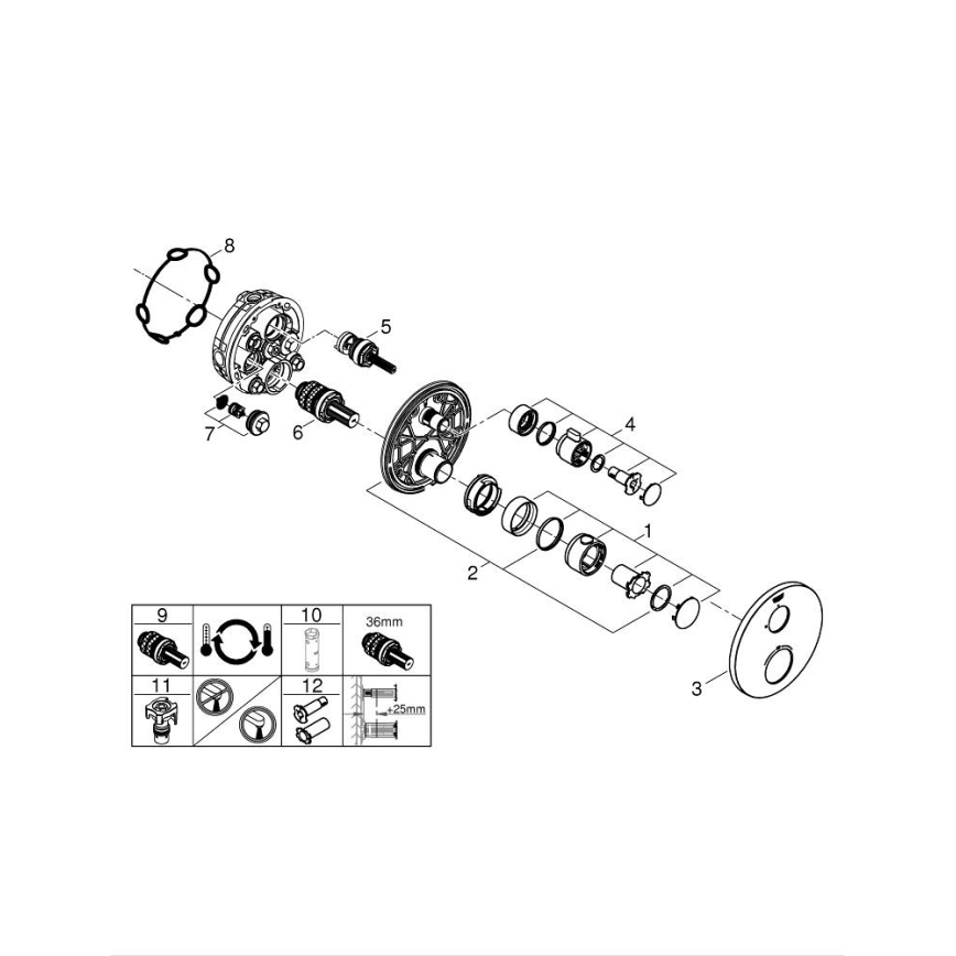 GROHE 24075000 - GROHTHERM Thermostatarmatur, glänzender Chrom