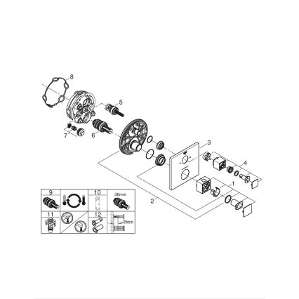 GROHE 24154000 - Thermostatarmatur GROHTHERM CUBE glänzender Chrom