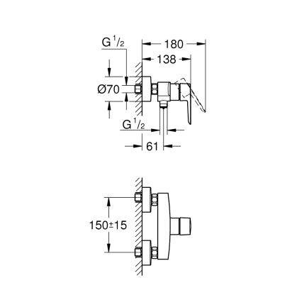 GROHE 24208002 - START Aufputz-Duscharmatur DN 15, glänzender Chrom