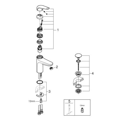 GROHE 24327001 - Waschtischarmatur SWIFT Größe M, glänzender Chrom