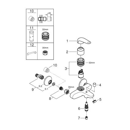 GROHE 24335001 - Wannenarmatur DN 15, glänzender Chrom