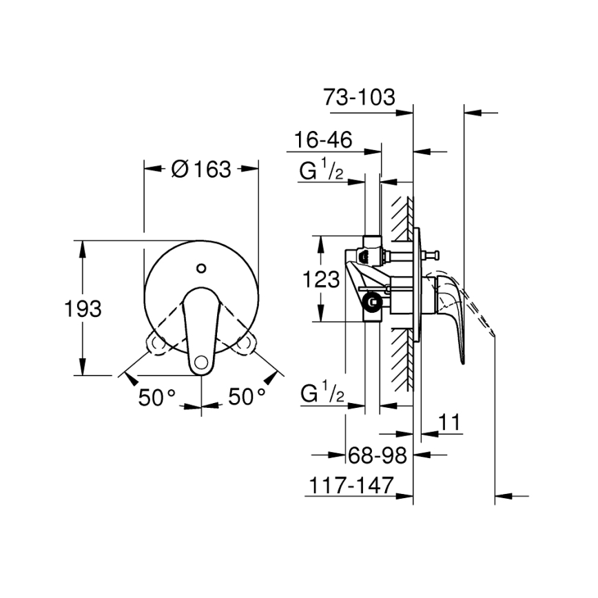 GROHE 24336001 - Badewannenarmatur SWIFT DN 15, glänzender Chrom