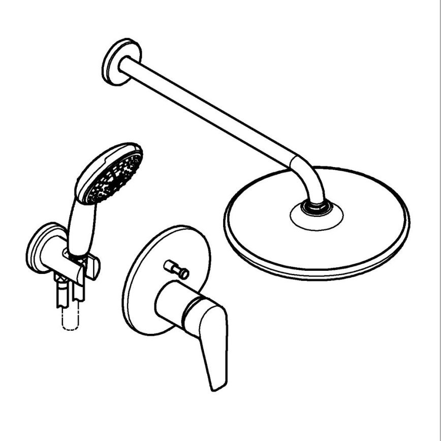 GROHE 25293000 - Duschset START EDGE 250 mm, glänzender Chrom