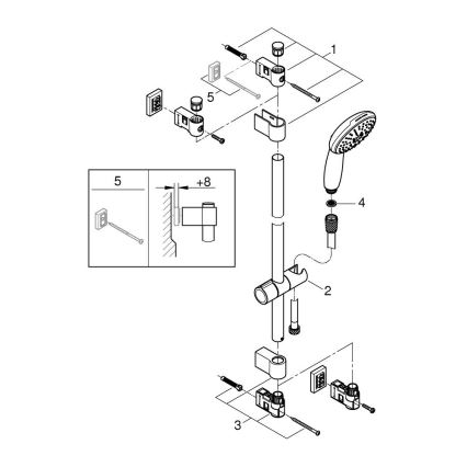GROHE 26032001 - Duschgarnitur VITALIO START 110 600 mm glänzend verchromt