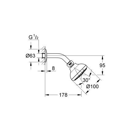 GROHE 26088001 - Kopfbrause TEMPESTA 100, 100 mm, glänzender Chrom