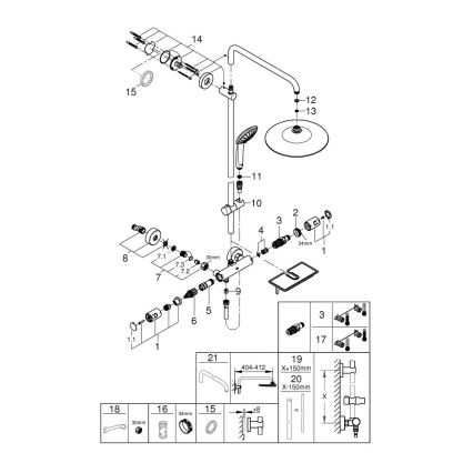 GROHE 26403001 - Duschsystem VITALIO JOY 260 450 mm Chrom glänzend