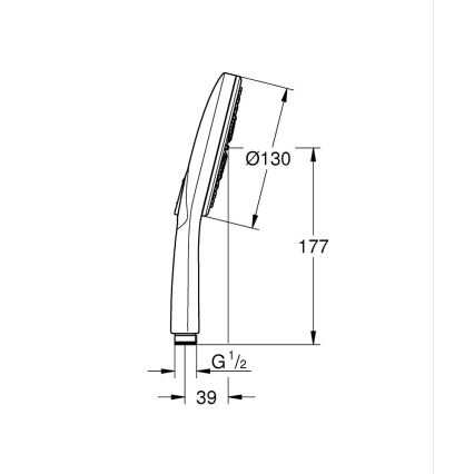GROHE 26574GN0 - Handbrause RAINSHOWER SMARTACTIVE 130 gebürstetes Gold