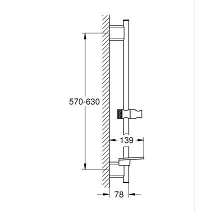 GROHE 26602GN0 - SMARTACTIVE Duschstange 600 mm goldfarben