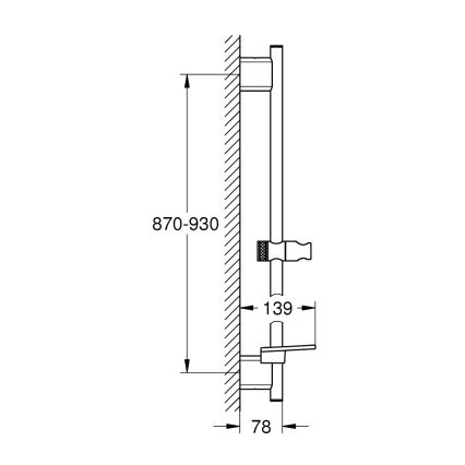 GROHE 26603DA0 - Duschstange RAINSHOWER SMARTACTIVE 900 mm kupferfarben
