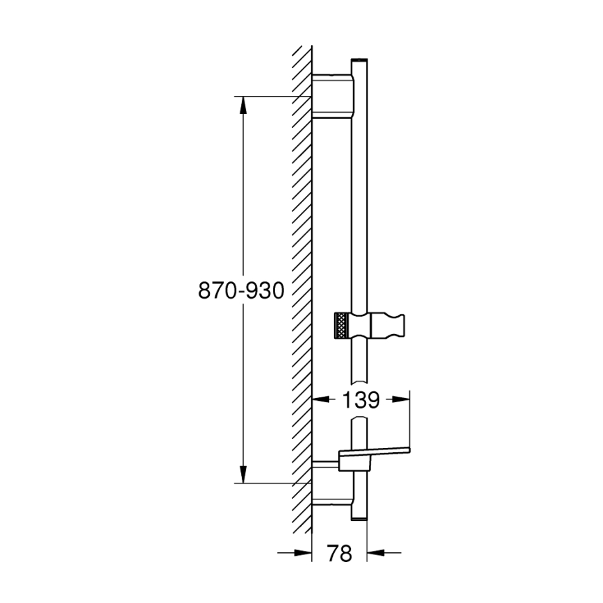 GROHE 26603DA0 - Duschstange RAINSHOWER SMARTACTIVE 900 mm kupferfarben