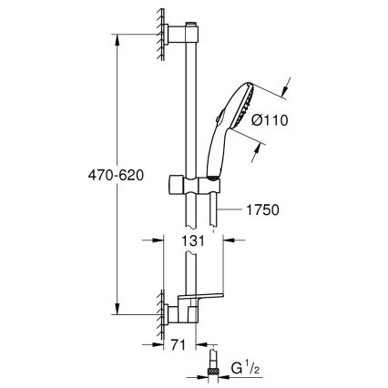GROHE 26952001 - Duschset VITALIO START 110 600 mm glänzender Chrom