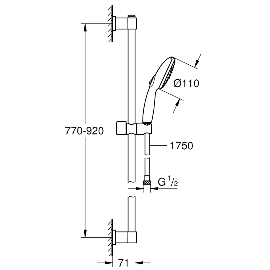 GROHE 26954001 - Duschset VITALIO START 110 900 mm glänzender Chrom