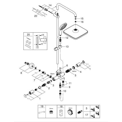 GROHE 26984001 - Duschsystem VITALIO COMFORT 390 mm glänzender Chrom