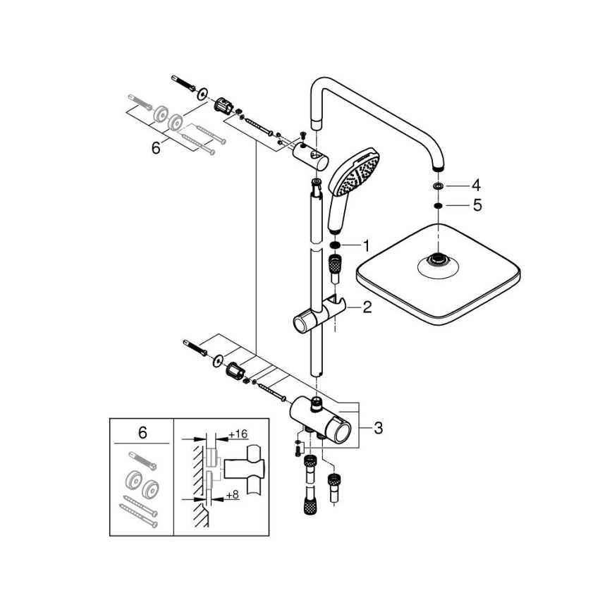 GROHE 26986001 - Duschsystem VITALIO COMFORT 250, glänzender Chrom