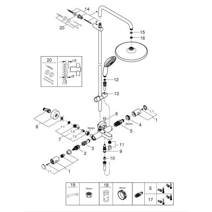 GROHE 26988001 - Duschsystem VITALIO START SYSTEM 390 mm glänzender Chrom