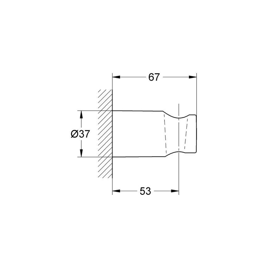 GROHE 27056000 - Wandhalterung für RAINSHOWER-Duschkopf, glänzender Chrom