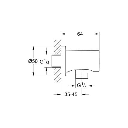 GROHE 27057DL0 - RAINSHOWER Wandanschlussbogen DN 15, gebürstetes Kupfer