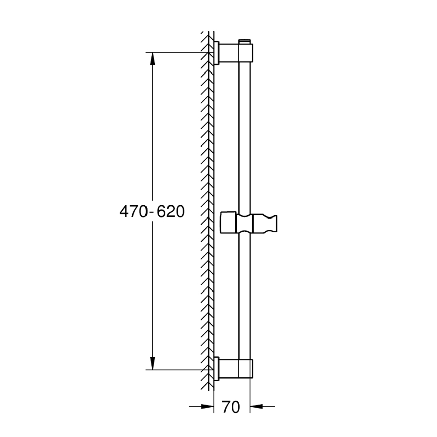GROHE 27724001 - Duschstange VITALIO UNIVERSAL 600 mm glänzender Chrom