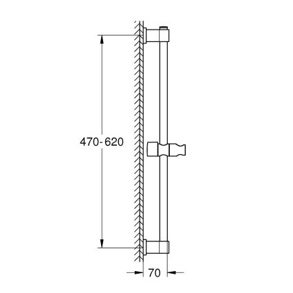 GROHE 277242431 - Duschstange VITALIO UNIVERSAL 600 mm schwarz