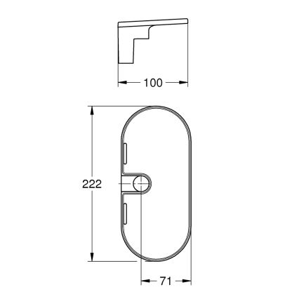 GROHE 27725001 - Ablage VITALIO UNIVERSAL 222 x 100 mm weiß