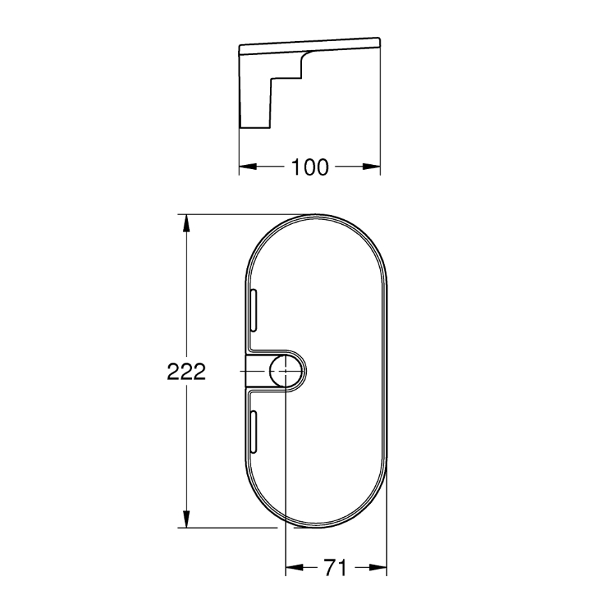 GROHE 27725001 - Ablage VITALIO UNIVERSAL 222 x 100 mm weiß
