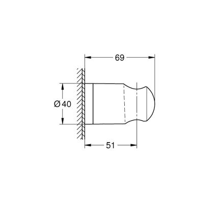 GROHE 27958001 - Wandhalterung für Handbrause VITALIO UNIVERSAL, glänzender Chrom