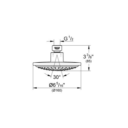 GROHE 28233000 - Kopfbrause EUPHORIA COSMOPOLITAN 160, glänzendes Chrom