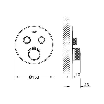 GROHE 29119GN0 - Unterputz-Thermostat GROHTHERM SMARTCONTROL, gebürstetes Gold