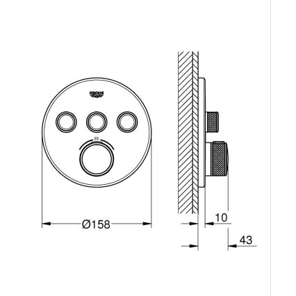 GROHE 29121GL0 - GROHTHERM SMARTCONTROL Thermostat in Gold