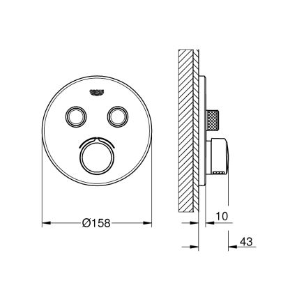 GROHE 29145000 - Abdeckkappe für Unterputz-Armatur SMARTCONTROL, glänzender Chrom