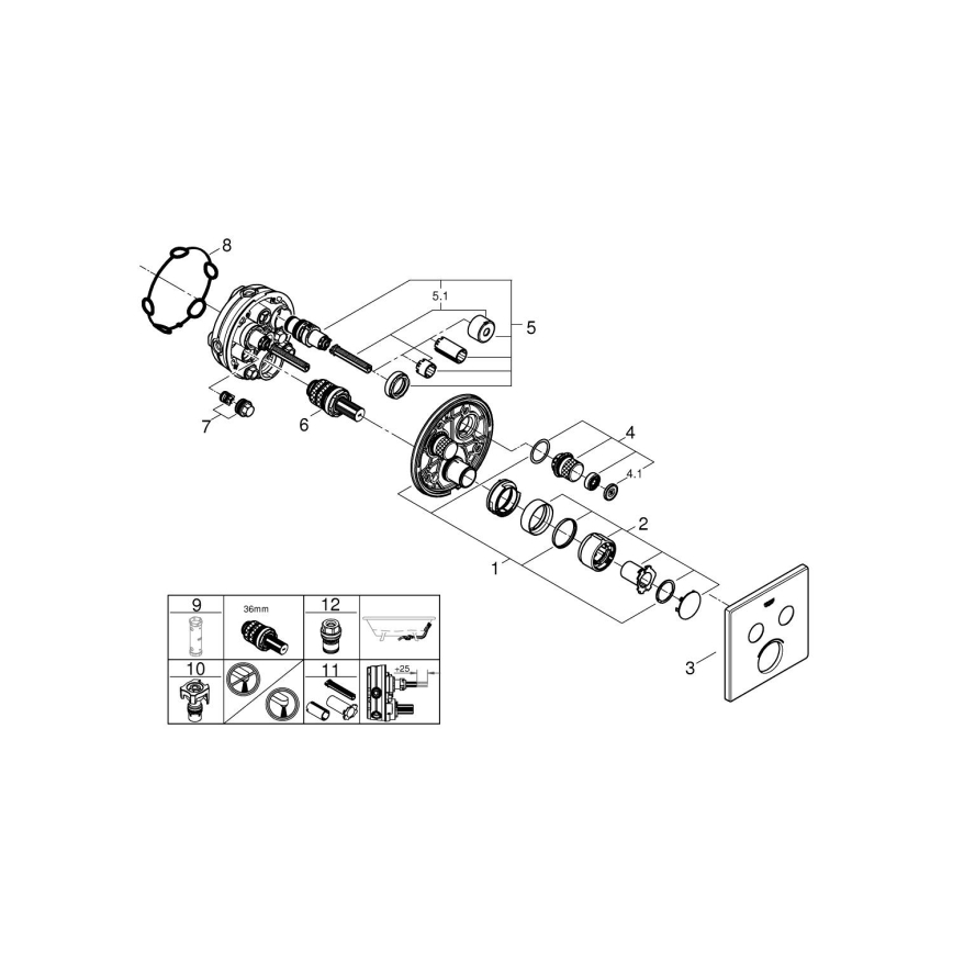 GROHE 29148000 - Abdeckung für Unterputz-Armatur SMARTCONTROL, glänzender Chrom
