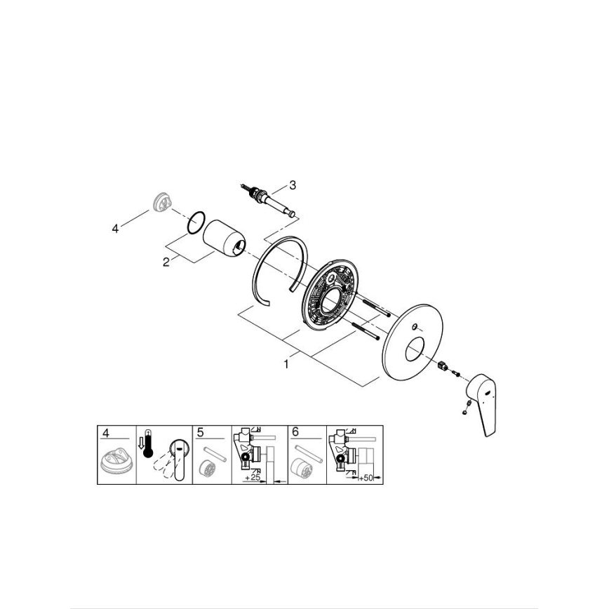 GROHE 29190001 - Wannenarmatur BAUEDGE DN 15 glänzender Chrom