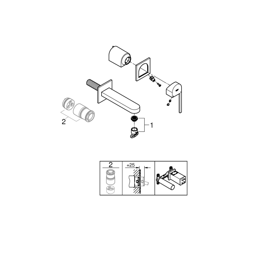 GROHE 29306003 - Waschtischarmatur PLUS 203 mm, glänzender Chrom
