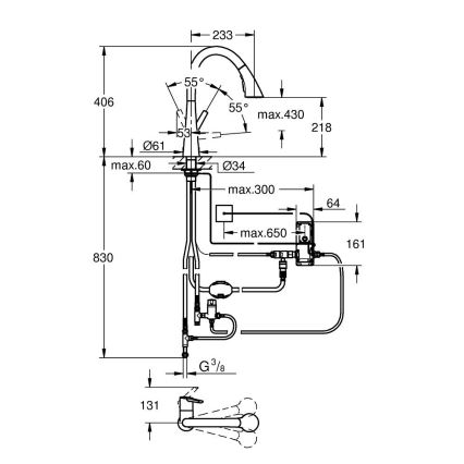 GROHE 30219002 - Elektronische Spültischarmatur ZEDRA TOUCH, Hochglanzchrom