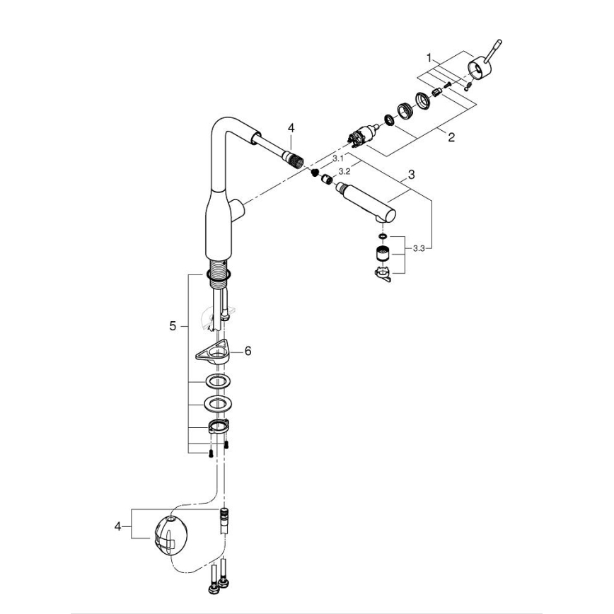 GROHE 30270AL0 - ESSENCE Einhand‑Küchenarmatur, Graphit