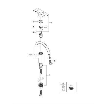 GROHE 30469000 - START Spültischarmatur, hoher Auslauf, glänzender Chrom