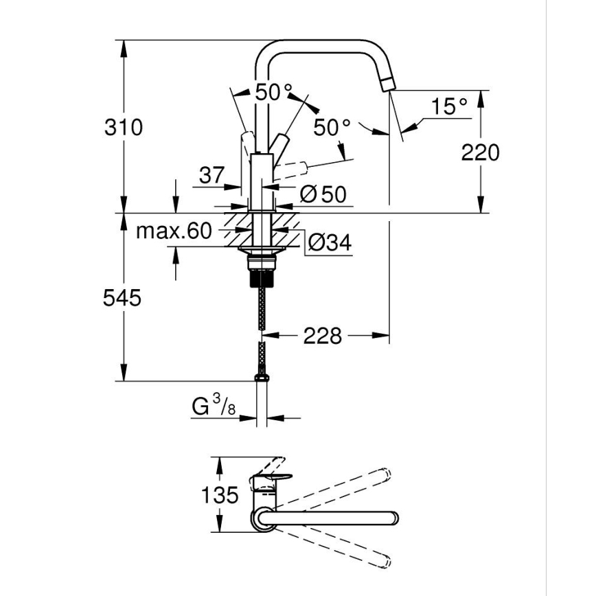 GROHE 30470000 - Spültischarmatur START, glänzender Chrom