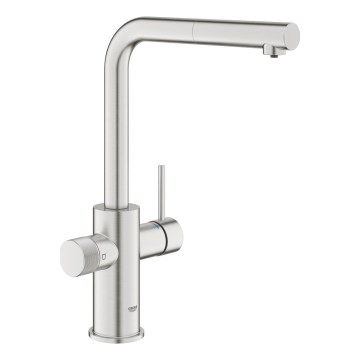 GROHE 30590DC0 - Spültischarmatur mit ausziehbarer Brause BLUE PURE, Edelstahl