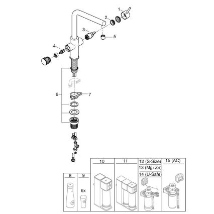 GROHE 30600000 - Spültischarmatur BLUE PURE, L-Auslauf, Hochglanz-Chrom